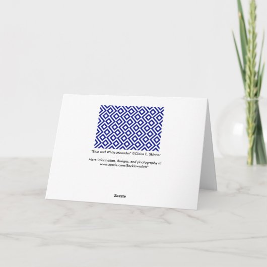 Blau-und Weiß-Windung Karte (Rückseite)