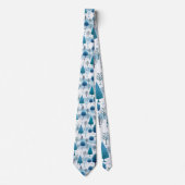 Blau und Weiß Winterwunderland Krawatte (Vorderseite)