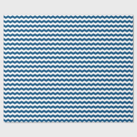 Blau und Weiß Zickzack Geschenkpapier (Flach)