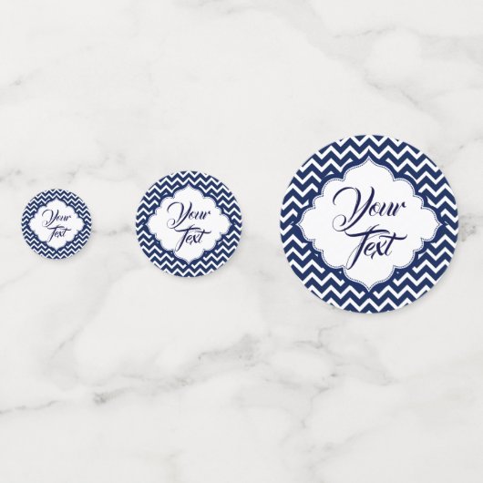 Blau und Weiß Zickzack Konfetti (Rückseiten)