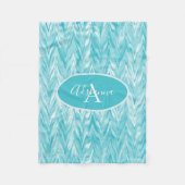 Blau und Weiß Zigzag Fleecedecke (Vorderseite)