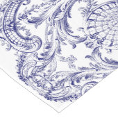 Blau- und Weißbarocke Rokoko-Muster Mittelgroßer Tischläufer (Ecke)