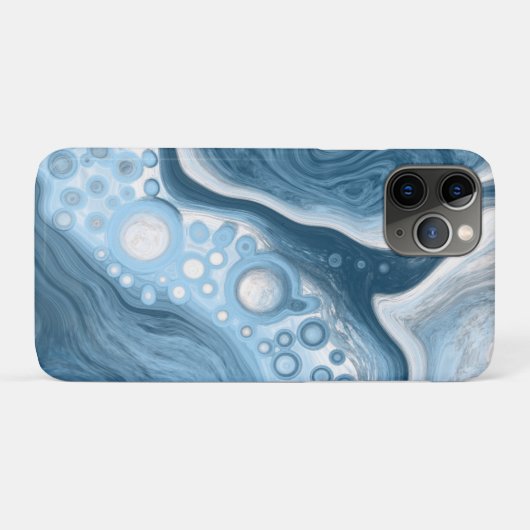 Blau und Weiße Flüssigkeiten Kunst Case-Mate iPhone Hülle (Rückseite (Horizontal))