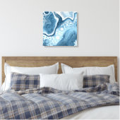 Blau und Weiße Flüssigkeiten Kunst Leinwanddruck (Insitu (Schlafzimmer))