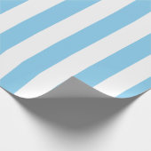 Blau- und weiße große vertikale Streifen Geschenkpapier (Ecke)