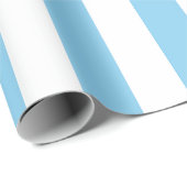 Blau- und weiße große vertikale Streifen Geschenkpapier (Rolleneckpunkt)