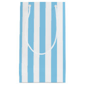 Blau- und weiße große vertikale Streifen Kleine Geschenktüte (Vorderseite)
