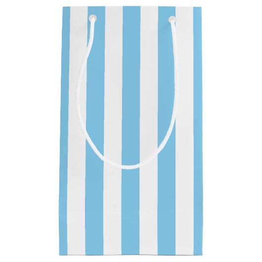 Blau- und weiße große vertikale Streifen Kleine Geschenktüte (Vorderseite)