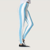 Blau- und weiße große vertikale Streifen Leggings (Rechts)