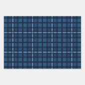 BLAU- UND WEISSE KARIERTE MUSTER GESCHENKPAPIER SET (Vorderseite)