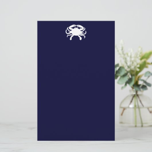 Blau und Weiße Krebsform Briefpapier (Stehend Vorderseite)