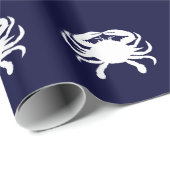 Blau und Weiße Krebsform Geschenkpapier (Rolleneckpunkt)