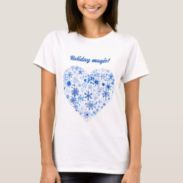 Blau und weiße Weihnachten T-Shirt