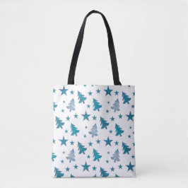 BLAU UND WEISSE WINTERFERIEN TASCHE