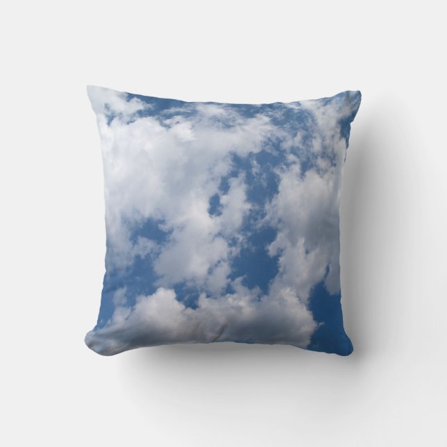 Blau und Weiße Wolke Pillow Kissen (Vorderseite)