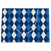 BLAU- UND WEISSER DIAMOND-MUSTER GROßE GESCHENKTÜTE (Vorderseite)