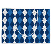 BLAU- UND WEISSER DIAMOND-MUSTER GROßE GESCHENKTÜTE (Rückseite)