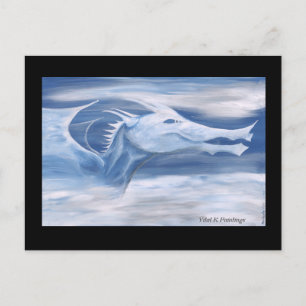 Blau und Weißer Drache Postkarte