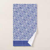 Blau und Weißgriechischer Schlüssel Badhandtuch Set (Handtuch)