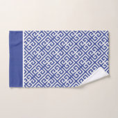 Blau und Weißgriechischer Schlüssel Badhandtuch Set (Handtuch)