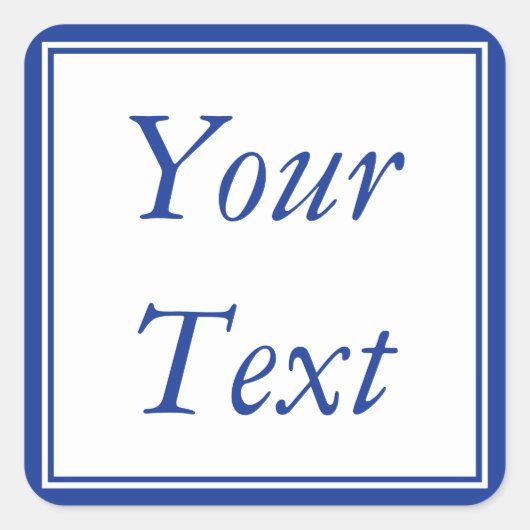 Blau- und Weißkleber oder Beschriftungen mit benut Quadratischer Aufkleber (Vorderseite)