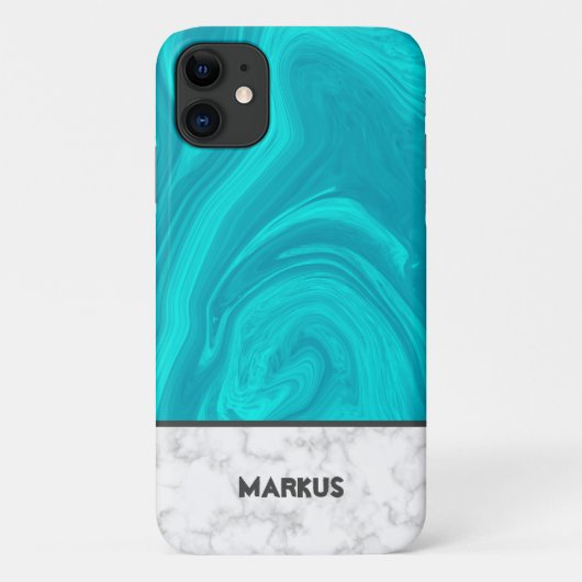Blau- und Weißmarmor Case-Mate iPhone Hülle (Rückseite)
