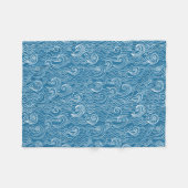 Blau- und Weißmeer-Wellen Fleecedecke (Vorderseite (Horizontal))