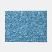 Blau- und Weißmeer-Wellen Fußmatte (Vorderseite)
