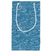 Blau- und Weißmeer-Wellen Kleine Geschenktüte (Vorderseite)