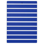 Blau- und Weißstreifen-Design Klemmbrett (Rückseite)