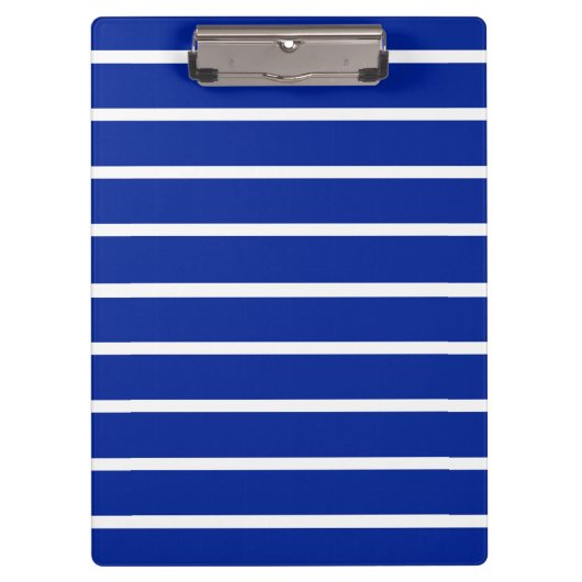 Blau- und Weißstreifen-Design Klemmbrett (Vorderseite)