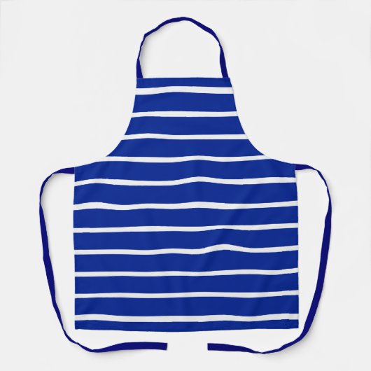 Blau- und Weißstreifen-Design Schürze (Vorderseite)