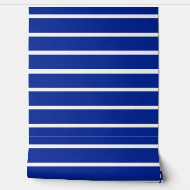 Blau- und Weißstreifen-Design Tapete (Abrollen)