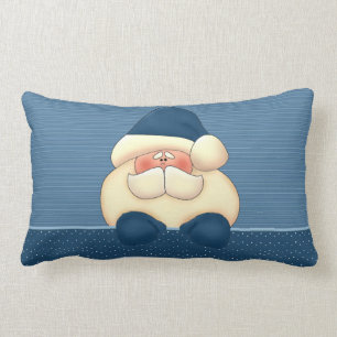 Blau und Winter Weiß Weihnachtsmann reversible Lendenkissen