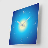 Blau und Zitrone Glow Print Design> Schlichte Uhre Quadratische Wanduhr (Winkel)