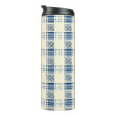 Blau und Zitrone Kariert Thermosbecher (Nach rechts gedreht)