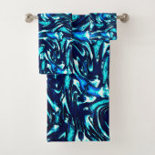 Blau- und Zykronenkurven Badhandtuch Set (Insitu)
