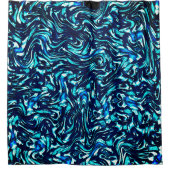 Blau- und Zykronenkurven Duschvorhang (Vorderseite)