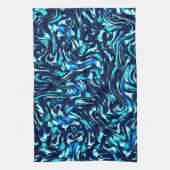 Blau- und Zykronenkurven Geschirrtuch (Vertikal)