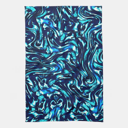 Blau- und Zykronenkurven Geschirrtuch (Vertikal)