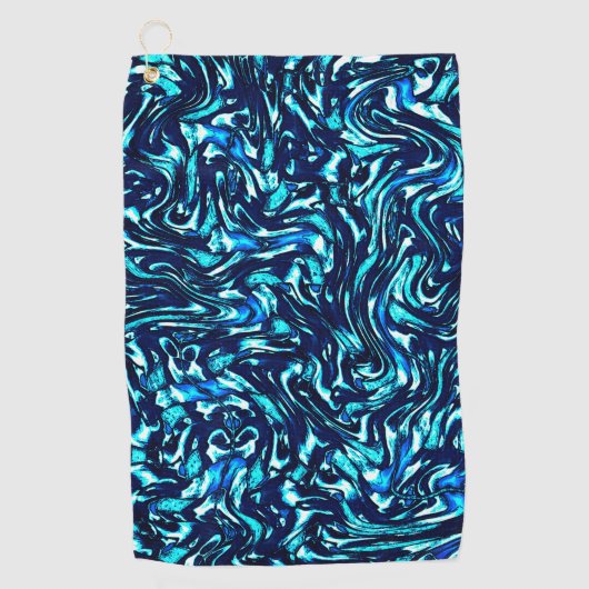 Blau- und Zykronenkurven Golfhandtuch (Vorderseite)