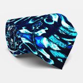 Blau- und Zykronenkurven Krawatte (Gerollt)