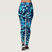 Blau- und Zykronenkurven Leggings (Rückseite)