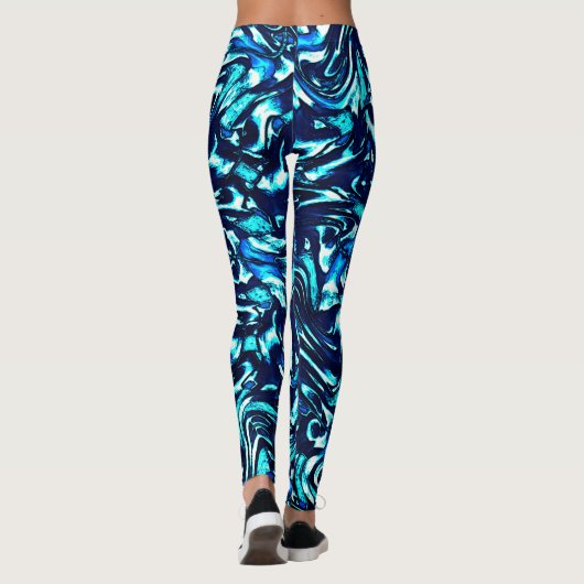 Blau- und Zykronenkurven Leggings (Rückseite)