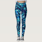 Blau- und Zykronenkurven Leggings (Vorderseite)