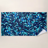 Blau- und Zykronenkurven Strandtuch (Vorderseite)