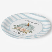 Blau unser kleiner Kürbis ist auf dem Weg Teller (Schrägansicht)