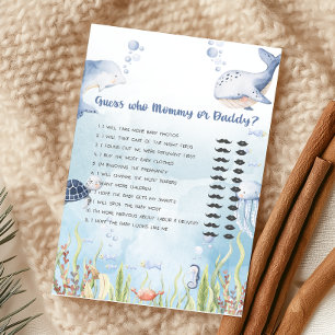 Blau unter dem Meer Baby Shower Rate-Spiel