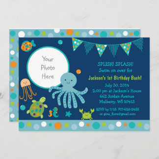 Blau unter dem Meer Geburtstag Einladung