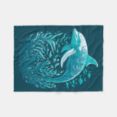 Blau unter dem Meeresdolphin Fleecedecke (Vorderseite (Horizontal))